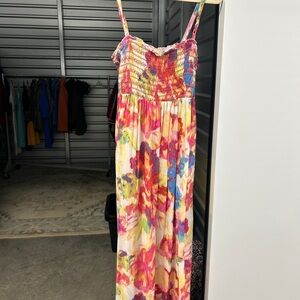 Anthropologie Multicolor Floral Midi Dress Med NWT Floral Summer